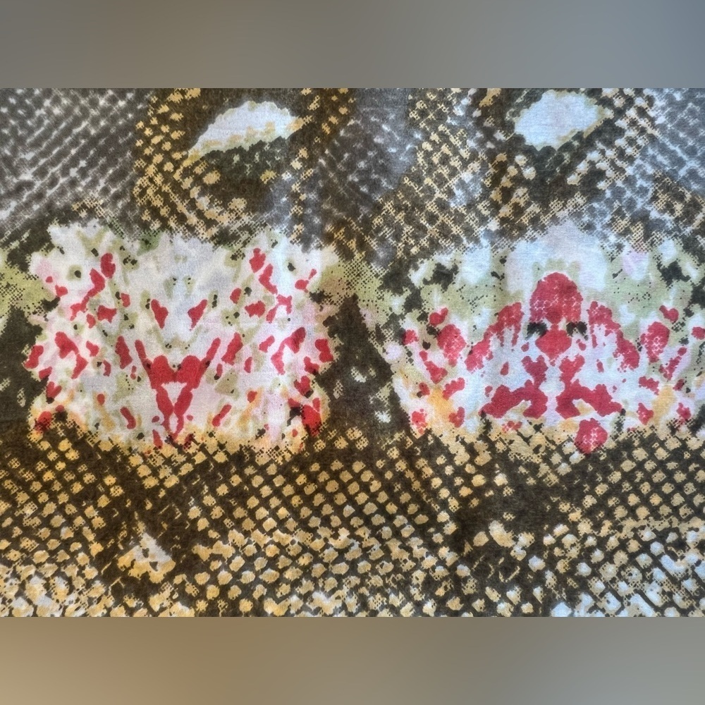 Chico’s | ladies snake print rectangular silk scarf - Picture 8 of 12